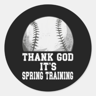 Godzijdank is het lente training honkbal per seizo ronde sticker