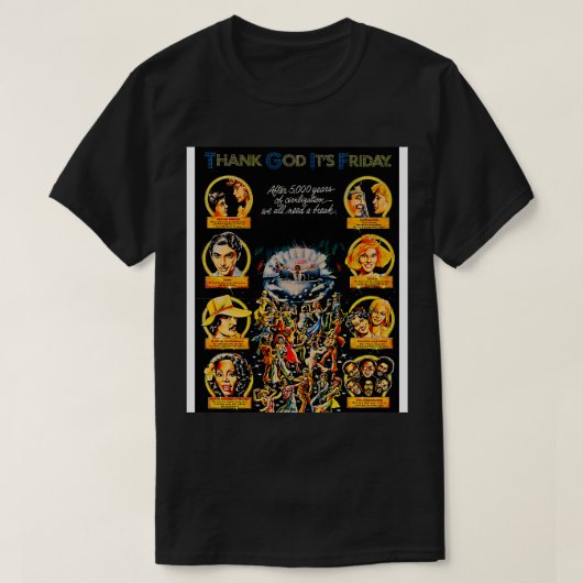 Godzijdank is het vrijdag 1978 t-shirt (Design voorkant)