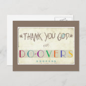 Godzijdank voor de do-overs briefkaart (Voorkant / Achterkant)