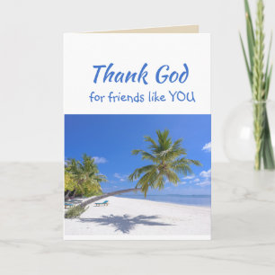 Godzijdank voor Vrienden zoals jij Tropical Beach Bedankkaart