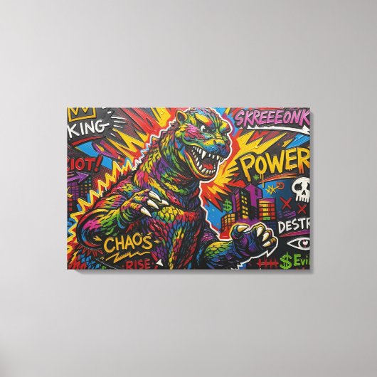 GODZILLA. 3 CANVAS AFDRUK (Voorkant)