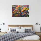 GODZILLA. 3 CANVAS AFDRUK (Insitu (Slaapkamer))