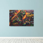 GODZILLA. CANVAS AFDRUK (Insitu (Houten vloer))