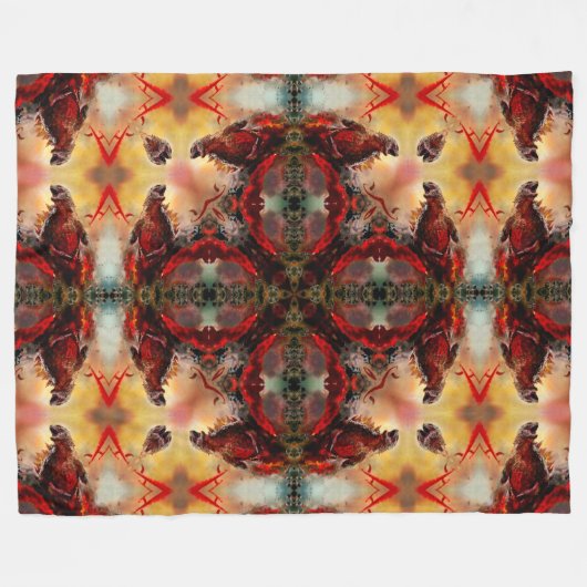 Godzilla Fantasy Nuclear Mandala Fleece Deken (Voorkant (Horizontaal))