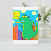 Godzilla vraagt het leven kaart (Staand voorkant)