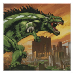 Godzilla zoals Kaiju Monster Perfect Poster