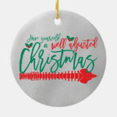 Goed aangepaste kerstchiropraktijk keramisch ornament (Achterkant)
