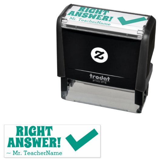 "GOED ANTWOORD!" Instructeur Rubber Stamp Zelfinktende Stempel (In situ)