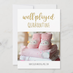Goed bespeelde quarantaine Foto Modern Gold glitte Aankondiging
