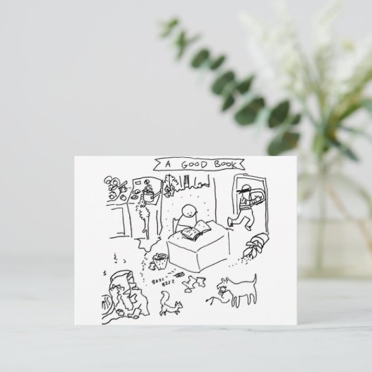 Goed boek briefkaart (Staand voorkant)