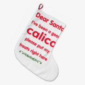 goed calico grote kerstsok (Voorkant (Hangend))