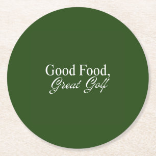 Goed eten, geweldig golf Rijke diepgroene clubhu Ronde Kartonnen Onderzetter