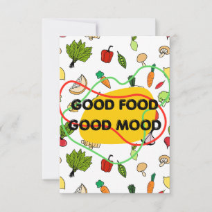 Goed eten, Goed humeur ontwerp, leuk eten Bedankkaart