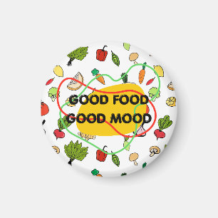 Goed eten, Goede stemming magneet, leuke voedsel m Magneet