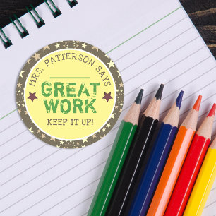 Goed gedaan   Aangepaste leraren Ronde Sticker