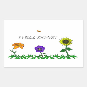 Goed gedaan bloem sticker