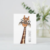 Goed gedaan! Briefkaart - Studieuze Giraffe (Staand voorkant)