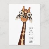 Goed gedaan! Briefkaart - Studieuze Giraffe (Voorkant)