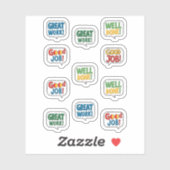 Goed gedaan, goed werk, goed werk sticker (Vel)