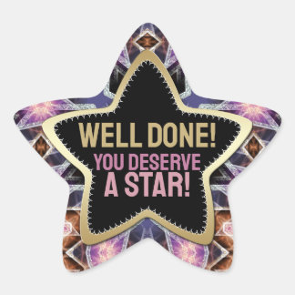 Goed gedaan! Je verdient een Crystal Star Paarse R Ster Sticker