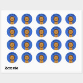 Goed gedaan leeuwen leraren blauw ronde sticker (Vel)