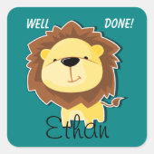 Goed gedaan! [Naam kind invoegen] Vierkante sticke Sticker (Voorkant)