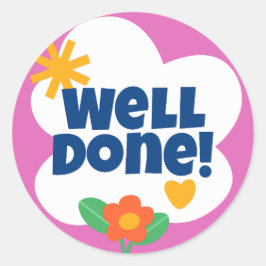 Goed gedaan ronde sticker