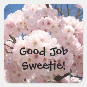 Goed gedaan schatje! stickers Roze bloesem