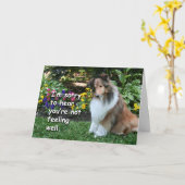 Goed gedaan Sheltie Kaart (Gele Bloem)