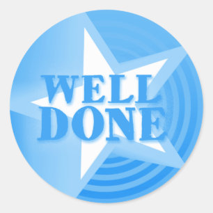 Goed gedaan sterrenlof sticker blauw