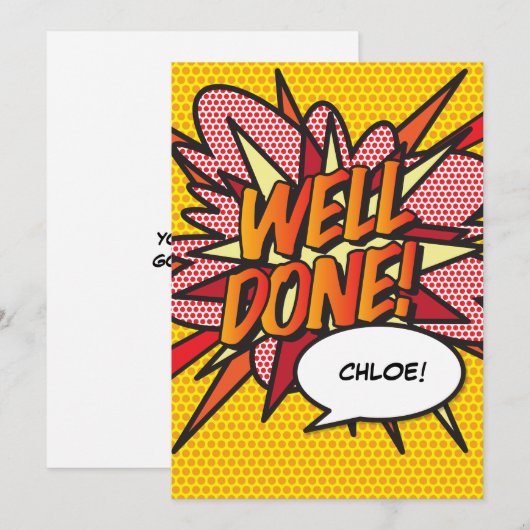 GOED GEDAN Fun Comic Book Pop Art Kaart (Voorkant / Achterkant)