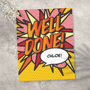 GOED GEDAN Leuk Retro Stripboek Pop Art Aankondigingskaart