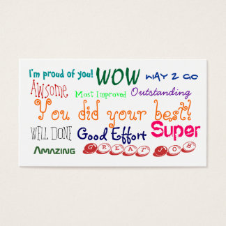 Goed gedrag, goede inspanning erkenningskaart visitekaartjes