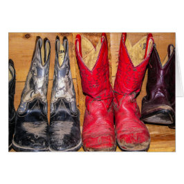 Goed gedragen Cowboy Boots Wenskaart