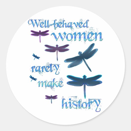 Goed gedragen libellen ronde sticker (Voorkant)