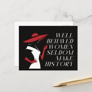 goed gedragen vrouwen maken zelden geschiedenis briefkaart