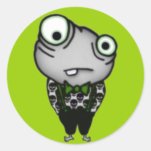 Goed gekleed monster ronde sticker
