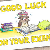 Goed gelachen op je examens briefkaart