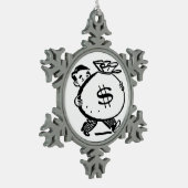 GOED GELD? TIN SNEEUWVLOK ORNAMENT (Links)