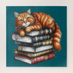 Goed gelezen tabby kat; boek worm geschenken legpuzzel