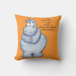 Goed geronde Hippo-Blue Hippopotamus Kussen
