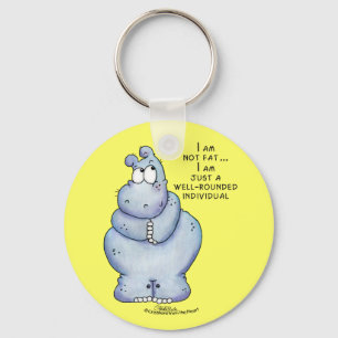 Goed geronde Hippo-Blue Hippopotamus Sleutelhanger