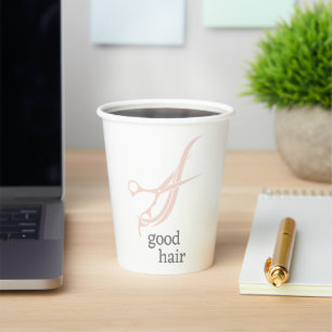 Goed Haar Eenvoudige Logo Hair Stylist Colourist Papieren Bekers