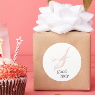 Goed Haar Eenvoudige Logo Hair Stylist Colourist Ronde Sticker