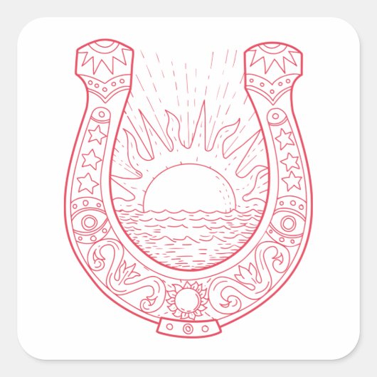 Goed Hoefijzer Vierkante Sticker (Voorkant)