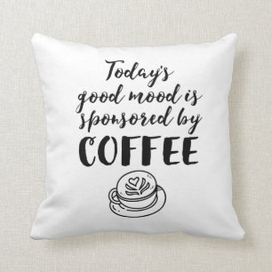 Goed hout gesponsord door Coffee Funny Caffeine Lo Kussen