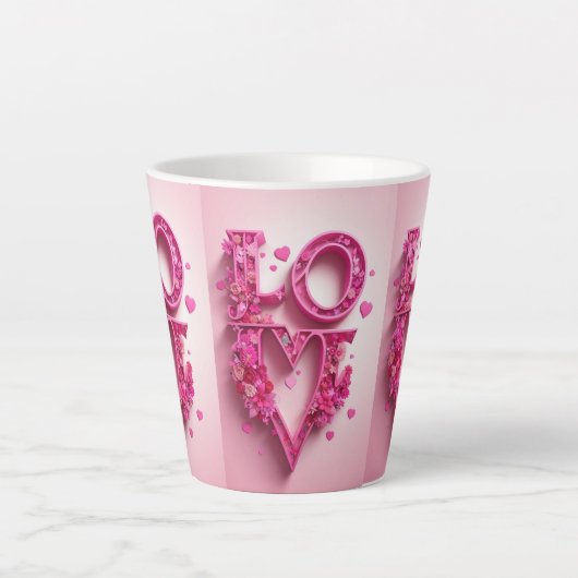 Goed humeur in liefde stemming latte mok (Voorkant)