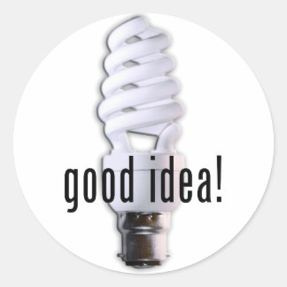 Goed idee ronde sticker