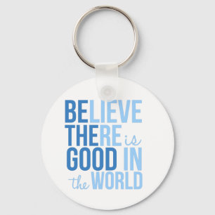 Goed in de Wereld Inspirerende Knop Sleutelhanger