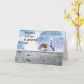 Goed Kaart voor het kind. Sneeuw en jongen (Gele Bloem)